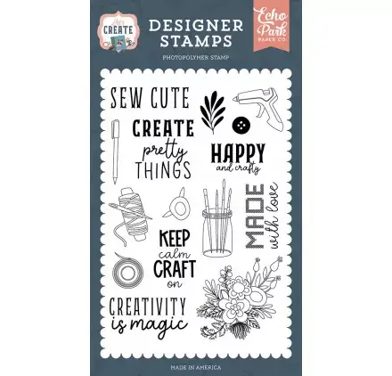 15 Tampons transparents 'Echo Park Paper - Let's Create' Creative Pretty Things Prix Bas