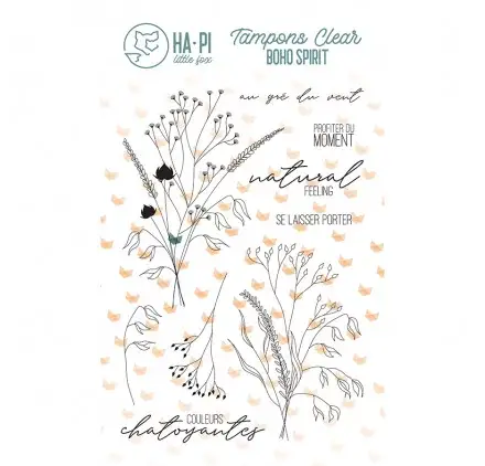 9 Tampons transparents 'HA PI Little Fox - Boho spirit' Natural feeling Achetez Aujourd'hui