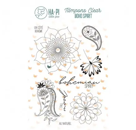 Offre Limitée 9 Tampons transparents 'HA PI Little Fox - Boho spirit' Bohemian spirit