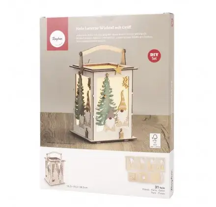 Prix Bas Kit en bois Lanterne 'Rayher' Lutins (31 pièces)