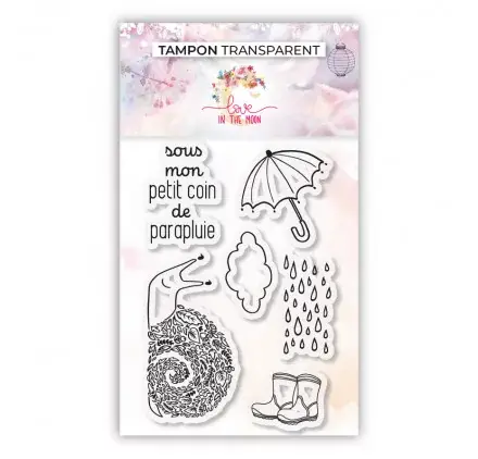 Nouvelle Collection 6 Tampons transparents 'Love In The Moon - Une si belle nature' Petit coin de parapluie