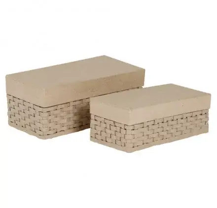 Dernier Modèle Lot de 2 boîtes tressées en papier mâché 'Decopatch' Rectangles