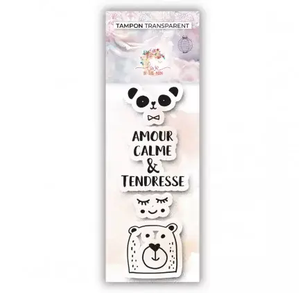 Vente Flash Tampons transparents 'Love In The Moon' Panda Tendresse