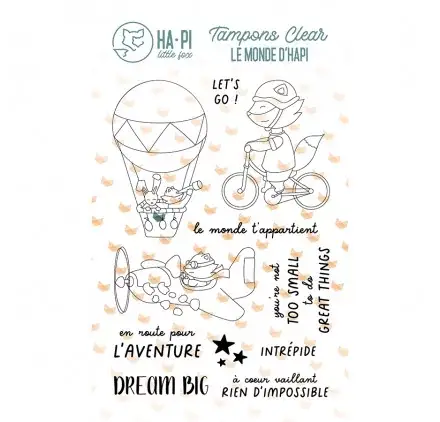 Achat Immédiat 11 Tampons transparents 'HA PI Little Fox - Le monde d'HAPI' Aventure