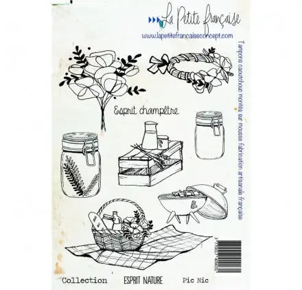 Tampon caoutchouc monté mousse 'La Petite Française - Esprit Nature' Pic Nic Top Vente