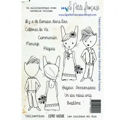 Tampon caoutchouc monté mousse 'La Petite Française - Esprit Nature' Les zanimos en duo Prix Cassé