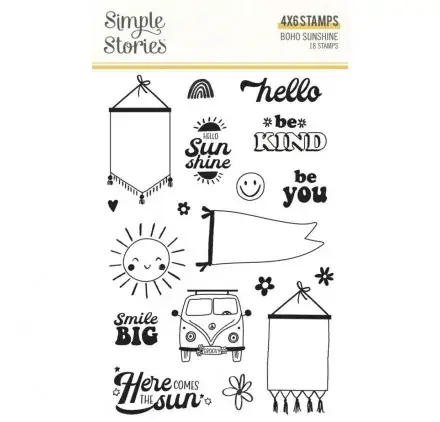 18 Tampons transparents 'Simple Stories - Boho Sunshine' Must-Have