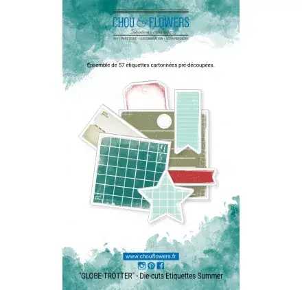 57 Die-cuts 'Chou & Flowers - Globe-Trotter' Etiquettes Offre Spéciale