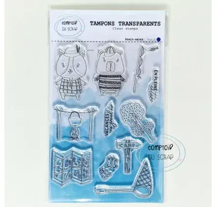 Prix Réduit Tampons transparents 'Comptoir du Scrap - Echappée Belle' Sur le camp