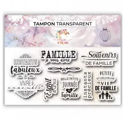 Tampons transparents 'Love In The Moon' Famille je vous aime Satisfait Ou Remboursé
