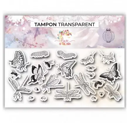 Tampons transparents 'Love In The Moon' Chenilles et Libellules Achat Immédiat
