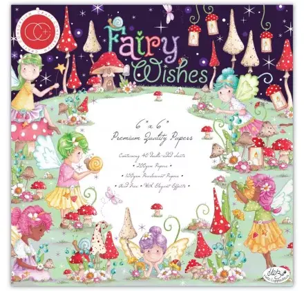 Expédition Rapide Assortiment de 40 papiers doubles 15x15 'Craft Consortium - Fairy Wishes'