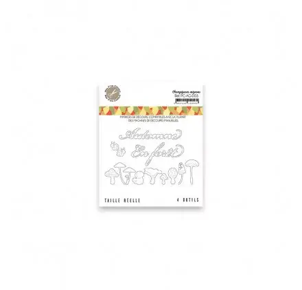 4 Dies / Matrices de découpe 'Mes P'tits Ciseaux - Automne Gourmand' Champignons mignons Promotion