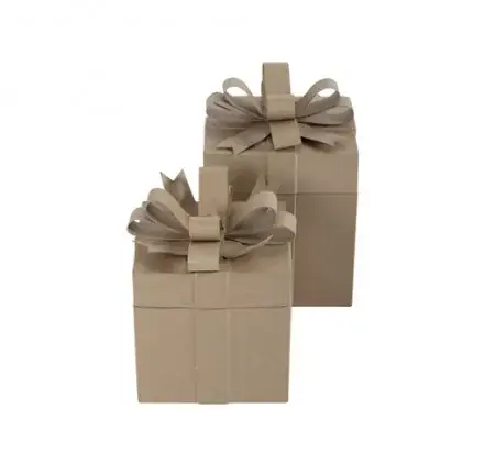 Lot de 2 boîtes cadeaux en papier mâché 'Decopatch' Carrées Affaire À Saisir