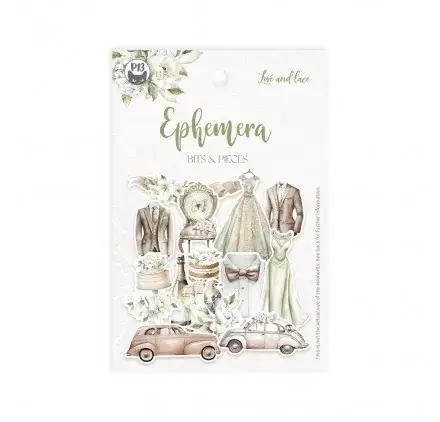 Lot de 13 Die-cuts 'P13 - Love and Lace' Ephemera Commander Vite