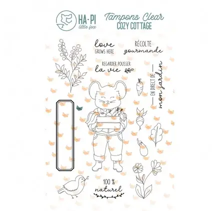 Vente Flash 14 Tampons transparents 'HA PI Little Fox - Cozy Cottage' Récolte gourmande