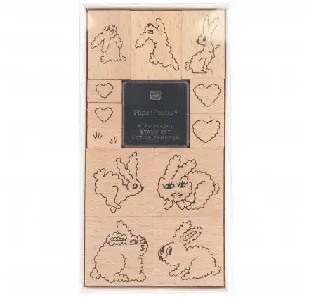 Set de tampons bois 'Rico Design - Paper Poetry' Lapins Expédié Aujourd'hui
