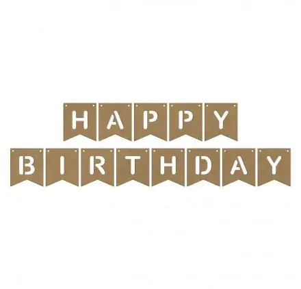 Prix Réduit Fanions en bois 'Gomille' Happy Birthday