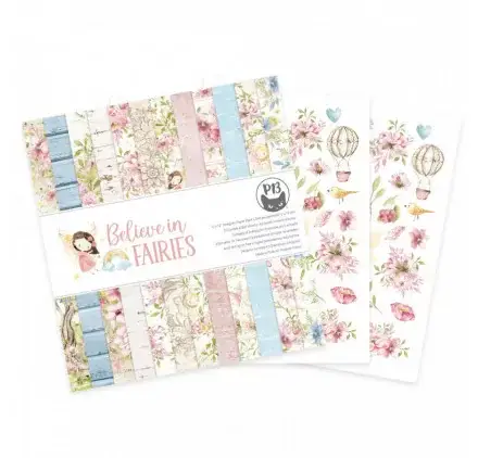 Assortiment de 12 papiers doubles 30x30 'P13 - Believe in Fairies' Nouveauté