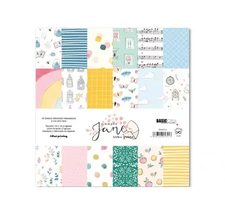 Meilleur Choix Assortiment de 18 papiers décorés 30x30 'BasicCrea - Siempre Jane'