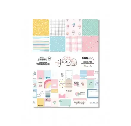 Assortiment de 24 papiers décorés 15x20 'BasicCrea - Siempre Jane' Expédié Aujourd'hui