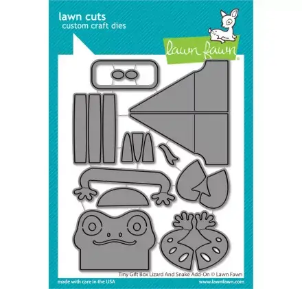 Dies / Matrices de découpe 'Lawn Fawn' Tiny Gift Box Lizard and Snake Add-On Must-Have