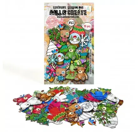 98 Die-cuts 'AALL & Create - Ephemera' Tis The Season Satisfait Ou Remboursé