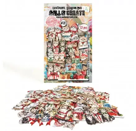 32 Die-cuts 'AALL & Create - Ephemera' Jolly Cats Dernier Modèle