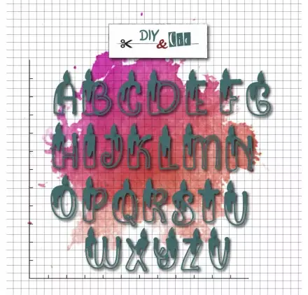 Dies / Matrices de découpe 'DIY & Cie - C'est la fête' Alphabet Bougie Livraison Express