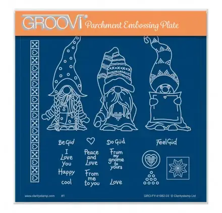Bon Marché Plaque d'embossage pour Pergamano 'Groovi' Gnomes 14.8x14.8 cm