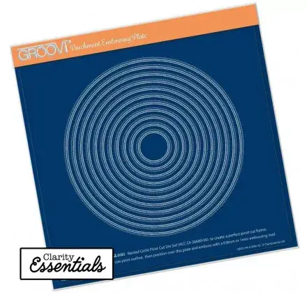 Expédition Rapide Plaque d'embossage pour Pergamano 'Groovi' Nested Circles Picot Cut 21x21 cm
