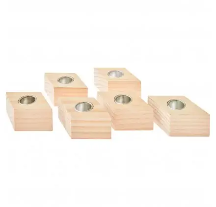 Produit De Marque Lot de 6 Bougeoirs en bois 'Rico Design' Losange 2.2 cm