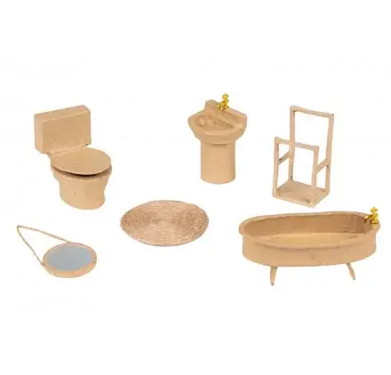 Assortiment de 6 miniatures en papier mâché 'Decopatch' Salle de bain Prix Cassé