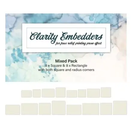 Lot de 16 encarts 'Clarity Crafts' Carré et Rectangle Retour Gratuit