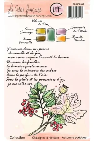 Top Vente Tampons transparents Châtaignes et hérisson 'La Petite Française ' Automne poétique