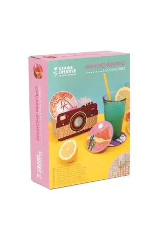 Kit Diamond Painting 'Graine créative' 6 sous-verres Bon Plan