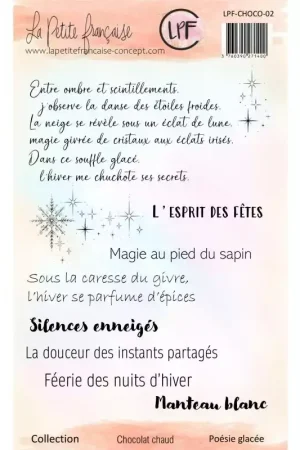 Vente Flash Tampons transparents 'La Petite Française - Chocolat Chaud' Poésie glacée