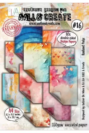 Expédié Aujourd'hui Assortiment A4 de 10 papiers doubles 'AALL and Create' Radiant Pulse 16