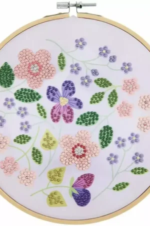 Kit Diamond Painting sur toile 'Rico Design' Fleurs 20 cm Dernière Chance