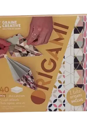 Soldes Origami Graine Créative “Géométrique” – 40 feuilles 20,3 × 20,3 cm