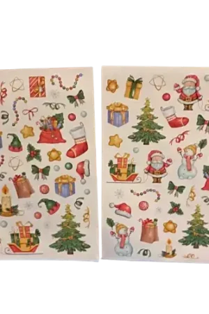 Lot de 2 planches de gommettes Noël – 90 gommettes – 0,9 x 5,7 cm Prix Bas