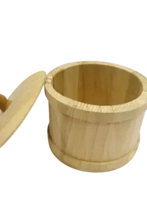 Prix Cassé Boîte en bois ronde Bonbonnière – 10 x 8 cm