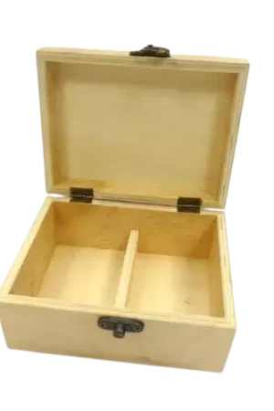 Offre Spéciale Boîte à thé en bois 2 compartiments 14.5x11x7 cm