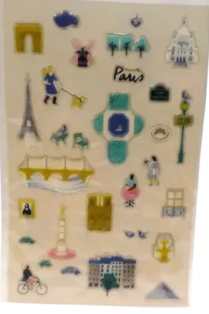 30 Stickers Gel "Paris" RICO DESIGN Paper Poetry Bon Plan