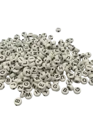 Seulement Aujourd'hui Lot de perles alphabet blanc et noir 7 mm x300 - ARTEMIO