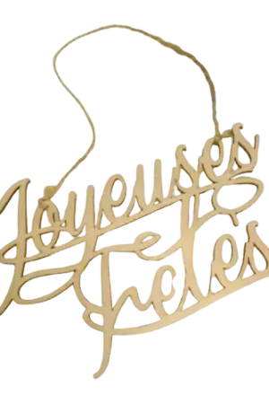 Quantité Limitée Suspension en bois “Joyeuses Fêtes” à décorer – 16 x 9 cm