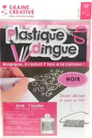Pas Cher Plastique dingue noir 7 feuilles 26 x 20 cm - GRAINE CREATIVE