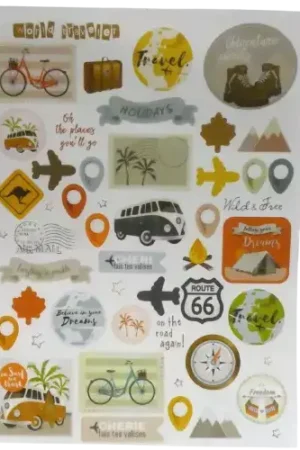 Gommettes thème voyage 104 pièces Offre Limitée