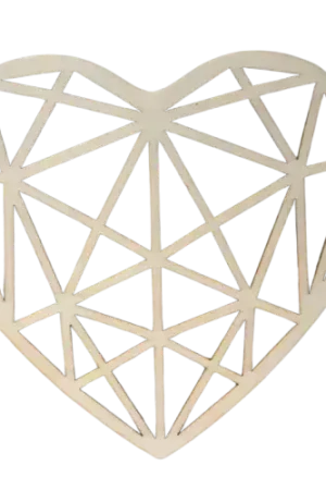 Super Prix Cœur en Bois Origami – 20 x 20 x 0,25 cm