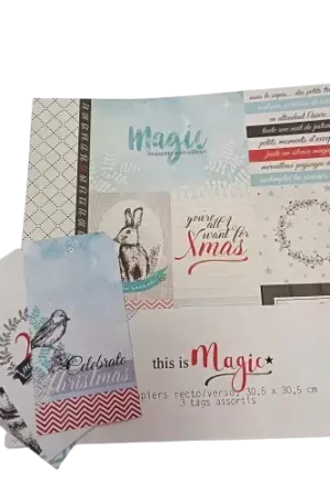 Haute Qualité Lot Papiers Scrapbooking Kirel Craft “This is Magic” – 30,5 x 30,5 cm